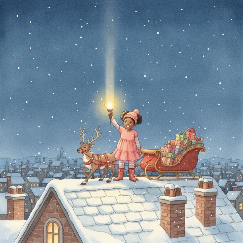 Painted sample cover — The Night Amara Saved Christmas