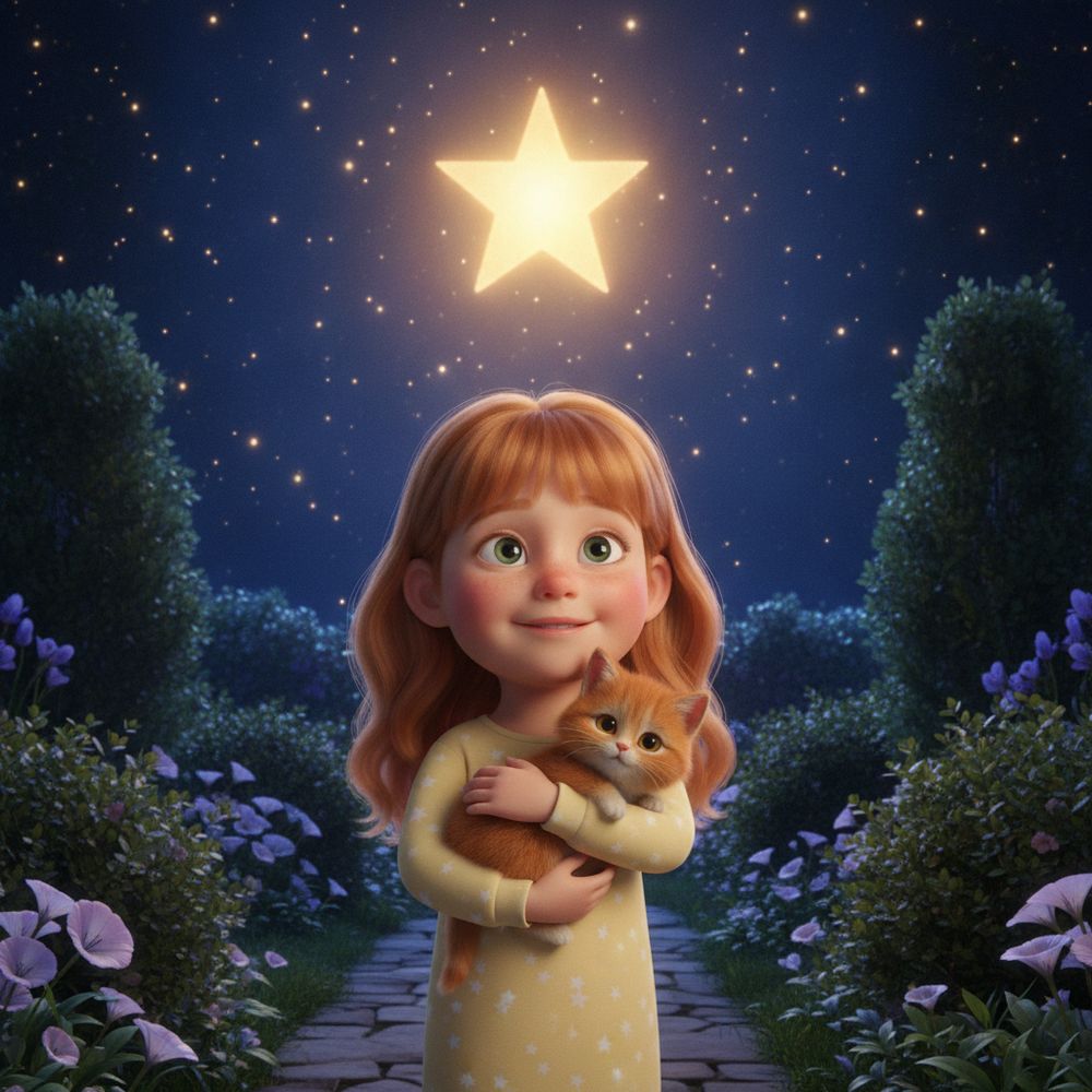 Painted sample cover — Isla and the Little Fallen Star