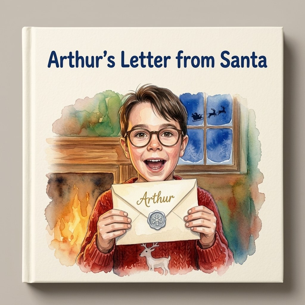 Painted sample cover — a child's Letter from Santa