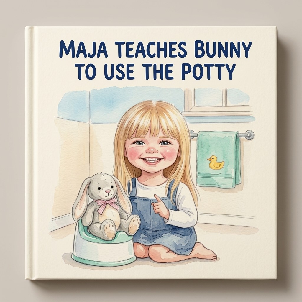 Painted sample cover — Your Child teaches Bunny to use the potty