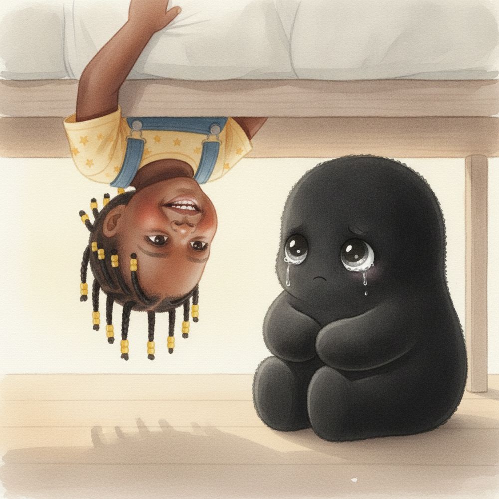 Zuri painted into page four of the book