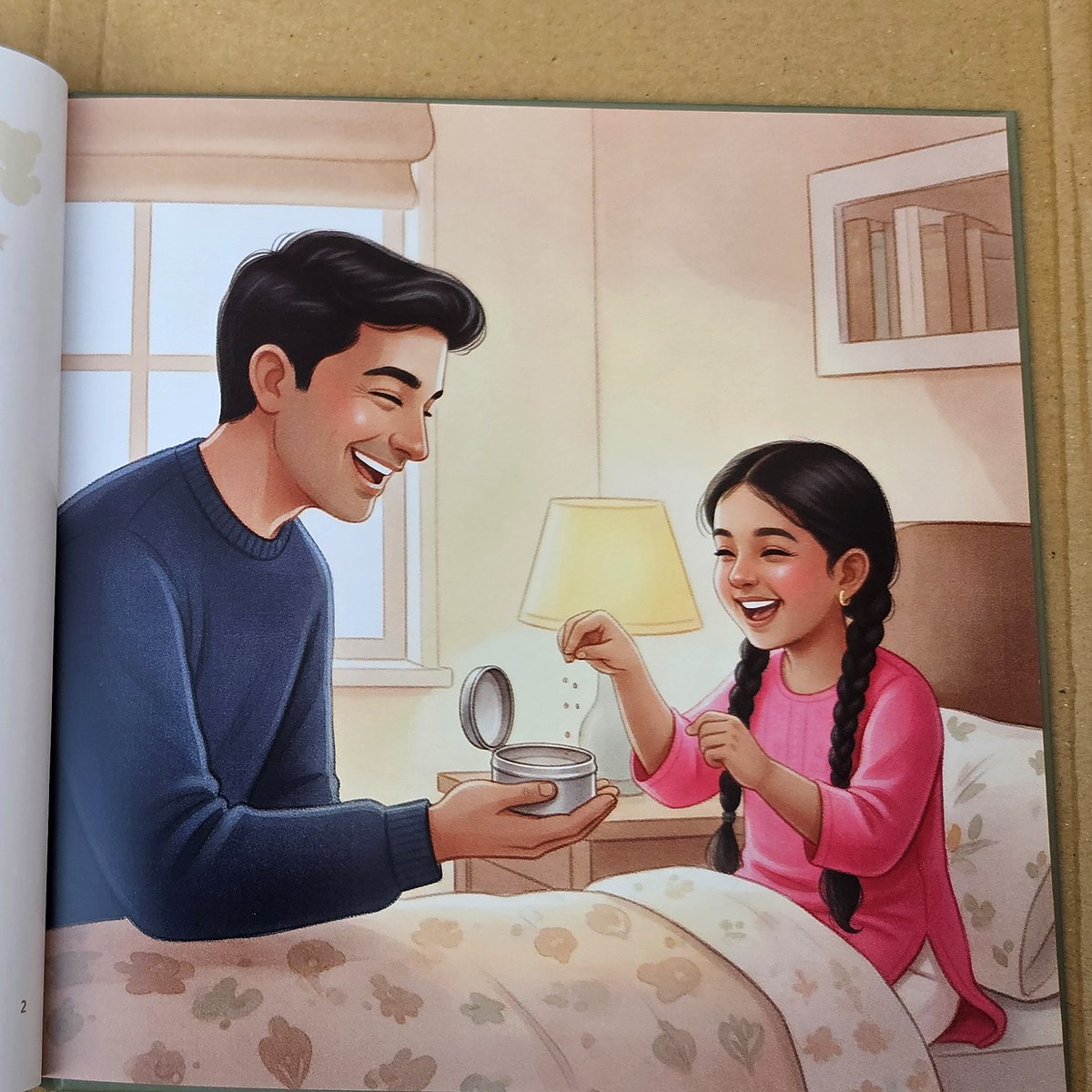 Inside the printed book — Dad and the little tin of brave